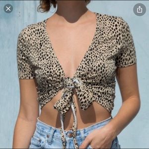 Brandy Melville Leopard tie-top